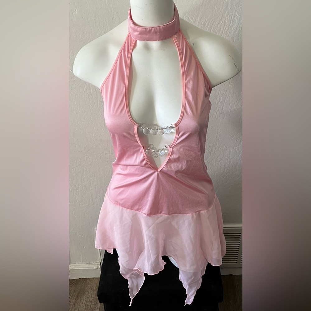 NWT Sensual Mystique Pink w/Decorative Bling Women’s Lingerie size XL